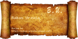 Bakos Urzula névjegykártya