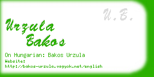 urzula bakos business card